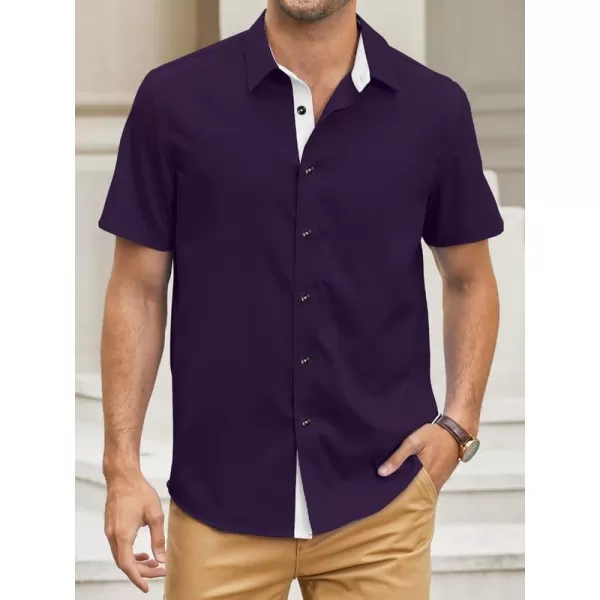 JMIERR Men's Casual Button Down Shirts Wrinkle-Free Short Sleeve Business Dress Shirt