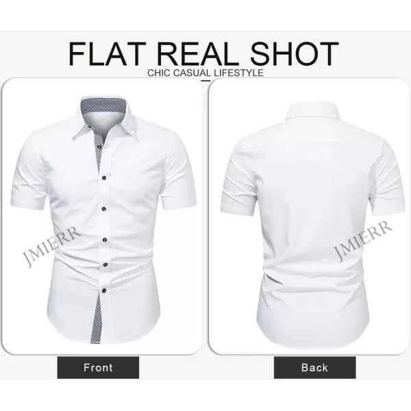 JMIERR Men's Casual Button Down Shirts Wrinkle-Free Short Sleeve Business Dress Shirt