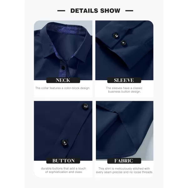 JMIERR Men's Casual Button Down Shirts Wrinkle-Free Short Sleeve Business Dress Shirt
