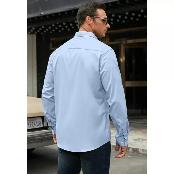 JMIERR Men's Casual Button Down Shirts Wrinkle-Free Short Sleeve Business Dress Shirt