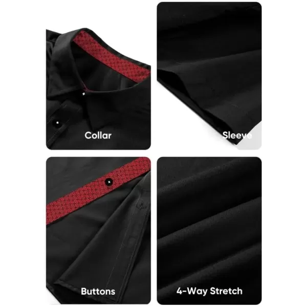 JMIERR Men's Casual Button Down Shirts Wrinkle-Free Short Sleeve Business Dress Shirt