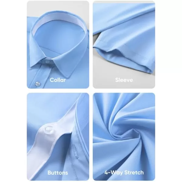 JMIERR Men's Casual Button Down Shirts Wrinkle-Free Short Sleeve Business Dress Shirt