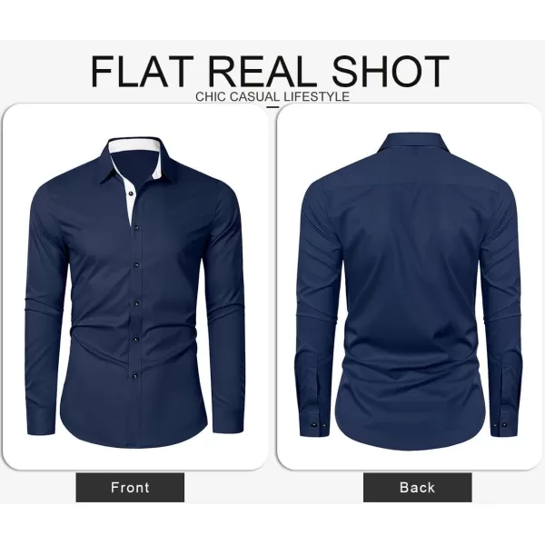 JMIERR Men's Casual Button Down Shirts Wrinkle-Free Short Sleeve Business Dress Shirt