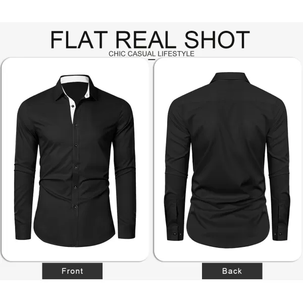 JMIERR Men's Casual Button Down Shirts Wrinkle-Free Short Sleeve Business Dress Shirt