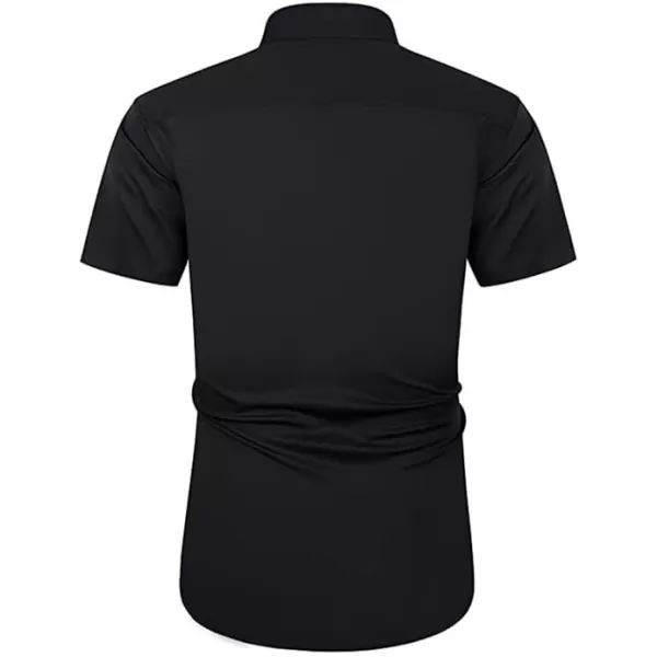 JMIERR Men's Casual Button Down Shirts Wrinkle-Free Short Sleeve Business Dress Shirt
