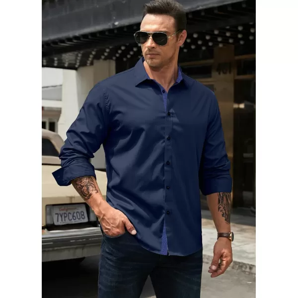 JMIERR Men's Casual Button Down Shirts Wrinkle-Free Short Sleeve Business Dress Shirt