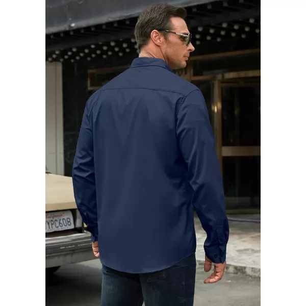 JMIERR Men's Casual Button Down Shirts Wrinkle-Free Short Sleeve Business Dress Shirt