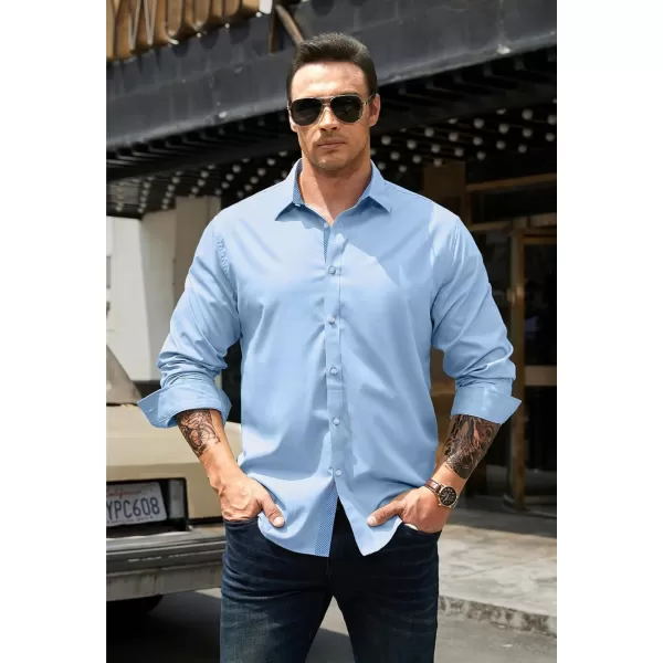 JMIERR Men's Casual Button Down Shirts Wrinkle-Free Short Sleeve Business Dress Shirt