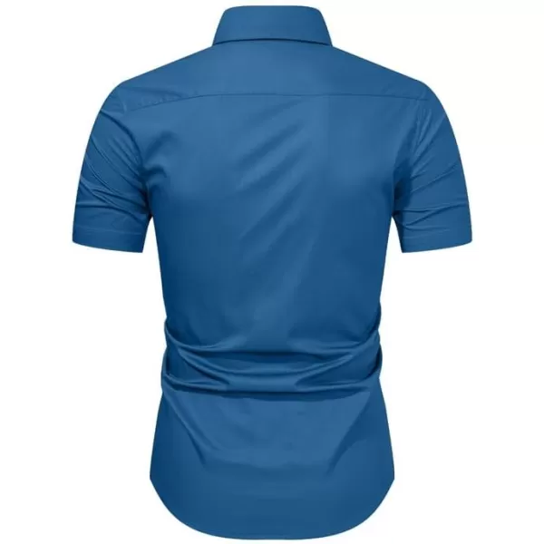 JMIERR Men's Casual Button Down Shirts Wrinkle-Free Short Sleeve Business Dress Shirt