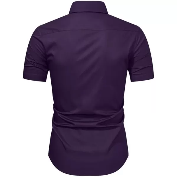 JMIERR Men's Casual Button Down Shirts Wrinkle-Free Short Sleeve Business Dress Shirt