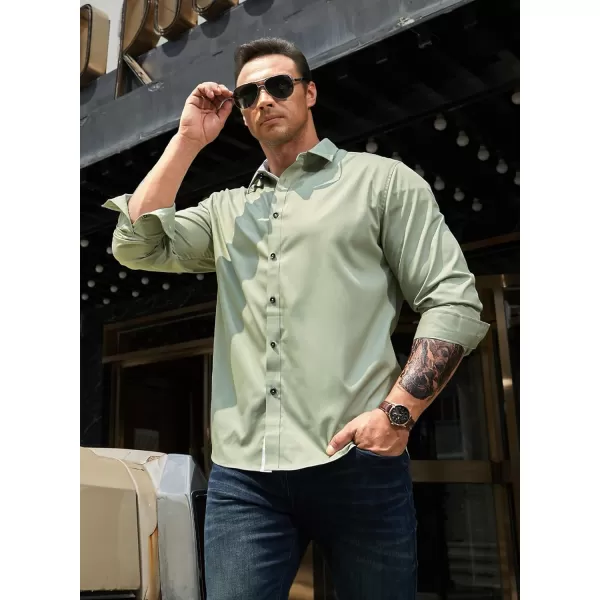 JMIERR Men's Casual Button Down Shirts Wrinkle-Free Short Sleeve Business Dress Shirt