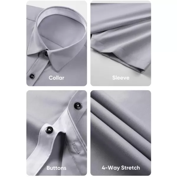 JMIERR Men's Casual Button Down Shirts Wrinkle-Free Short Sleeve Business Dress Shirt