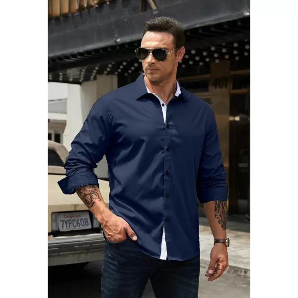 JMIERR Men's Casual Button Down Shirts Wrinkle-Free Short Sleeve Business Dress Shirt