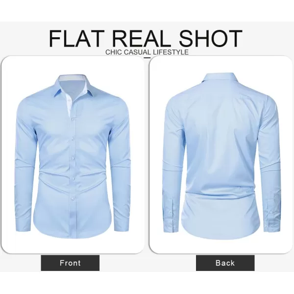 JMIERR Men's Casual Button Down Shirts Wrinkle-Free Short Sleeve Business Dress Shirt