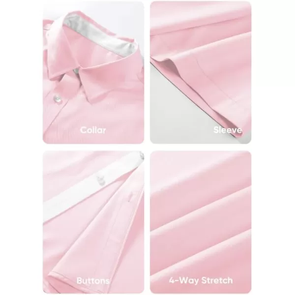 JMIERR Men's Casual Button Down Shirts Wrinkle-Free Short Sleeve Business Dress Shirt