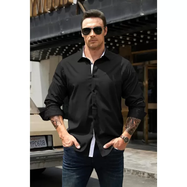 JMIERR Men's Casual Button Down Shirts Wrinkle-Free Short Sleeve Business Dress Shirt
