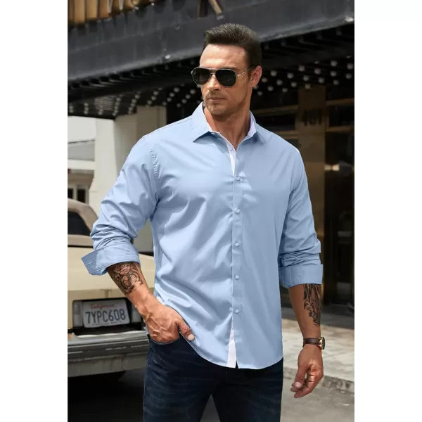 JMIERR Men's Casual Button Down Shirts Wrinkle-Free Short Sleeve Business Dress Shirt