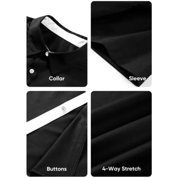 JMIERR Men's Casual Button Down Shirts Wrinkle-Free Short Sleeve Business Dress Shirt