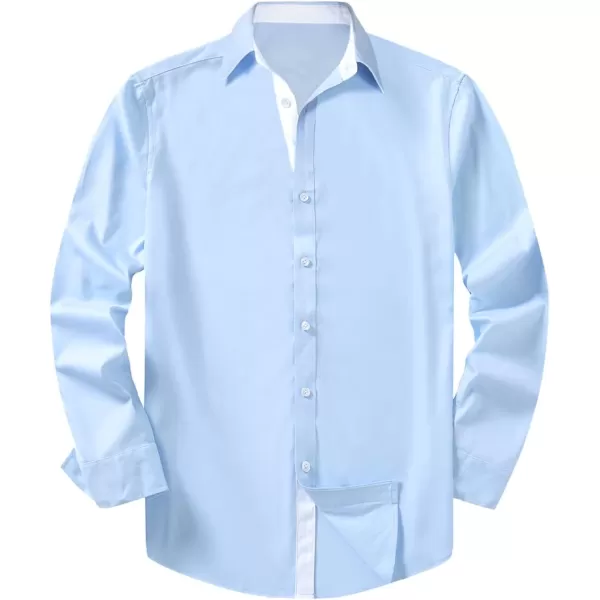 JMIERR Men's Casual Button Down Shirts Wrinkle-Free Short Sleeve Business Dress Shirt