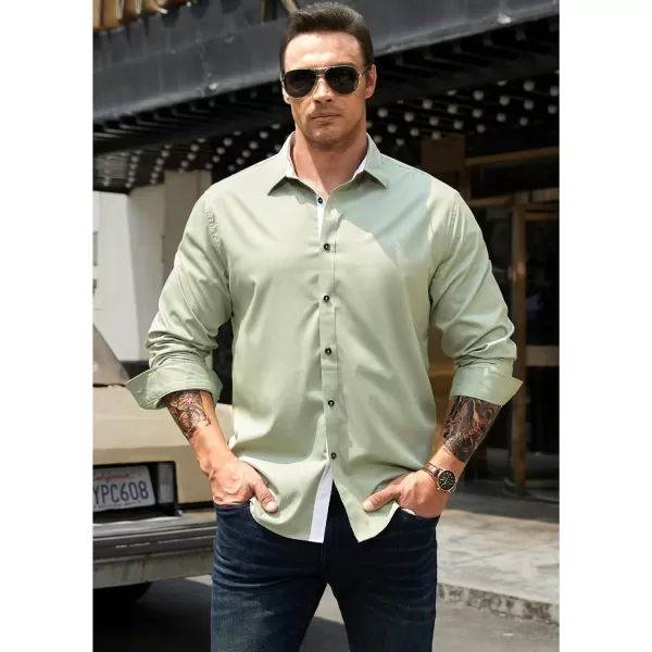 JMIERR Men's Casual Button Down Shirts Wrinkle-Free Short Sleeve Business Dress Shirt