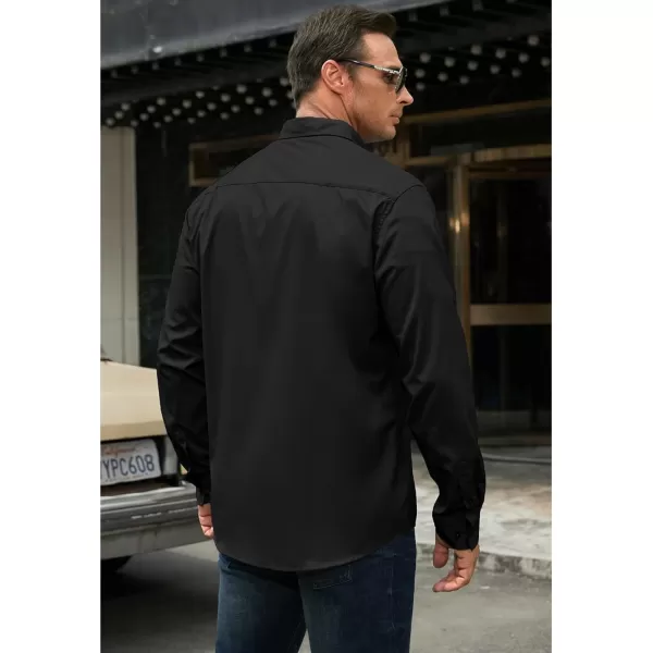 JMIERR Men's Casual Button Down Shirts Wrinkle-Free Short Sleeve Business Dress Shirt