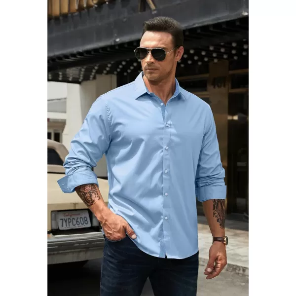 JMIERR Men's Casual Button Down Shirts Wrinkle-Free Short Sleeve Business Dress Shirt
