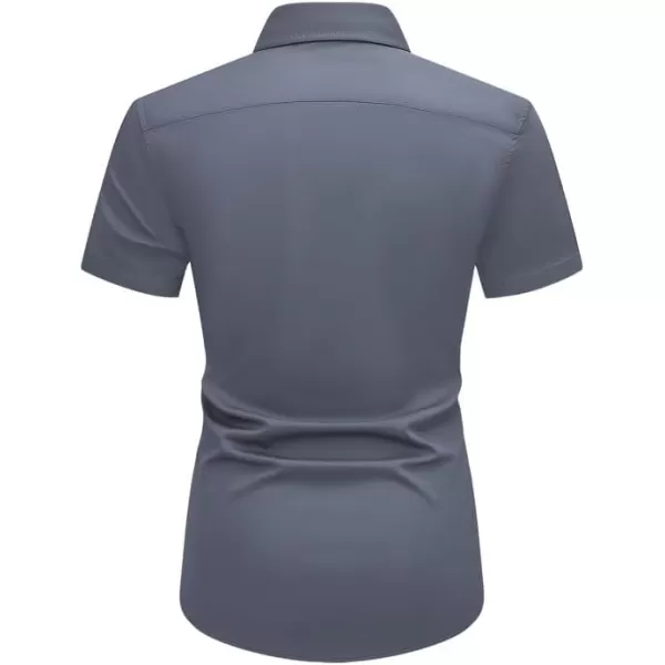 JMIERR Men's Casual Button Down Shirts Wrinkle-Free Short Sleeve Business Dress Shirt