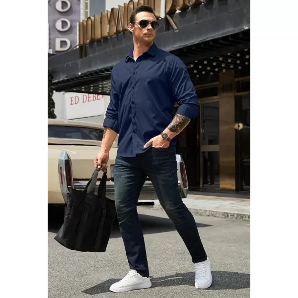JMIERR Men's Casual Button Down Shirts Wrinkle-Free Short Sleeve Business Dress Shirt