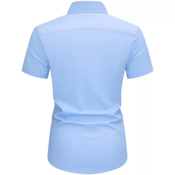 JMIERR Men's Casual Button Down Shirts Wrinkle-Free Short Sleeve Business Dress Shirt