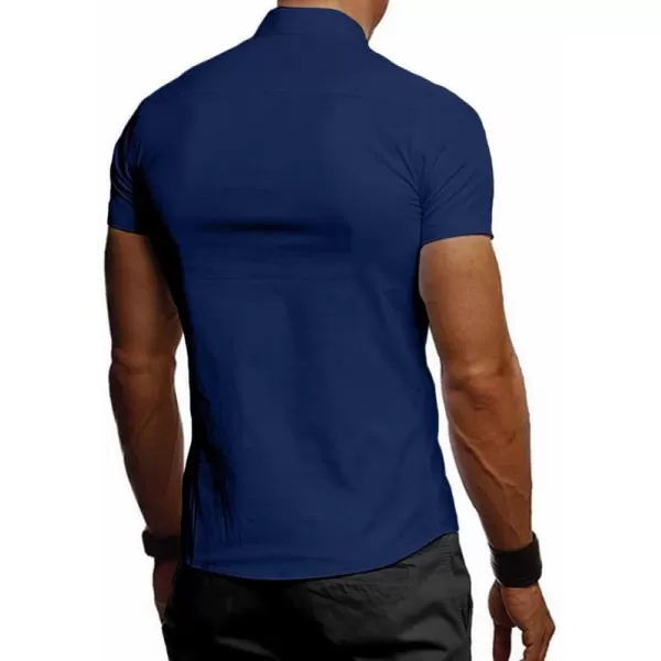JMIERR Men's Casual Button Down Shirts Wrinkle-Free Short Sleeve Business Dress Shirt