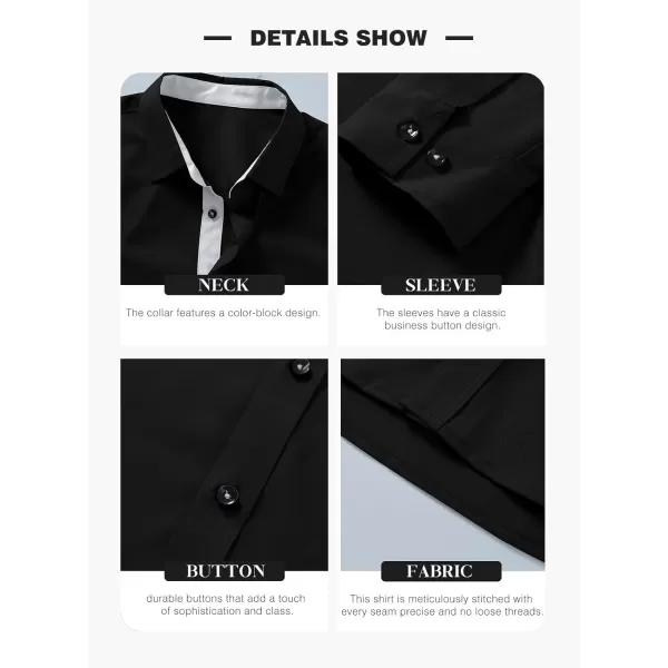 JMIERR Men's Casual Button Down Shirts Wrinkle-Free Short Sleeve Business Dress Shirt