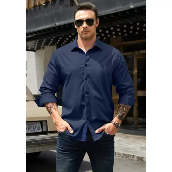 JMIERR Men's Casual Button Down Shirts Wrinkle-Free Short Sleeve Business Dress Shirt