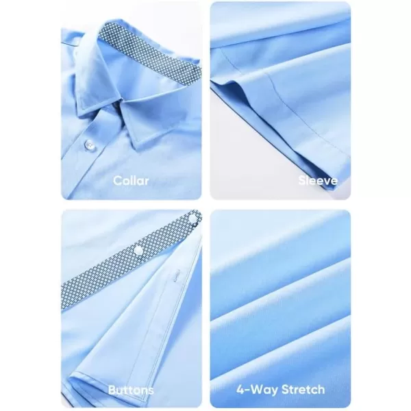 JMIERR Men's Casual Button Down Shirts Wrinkle-Free Short Sleeve Business Dress Shirt