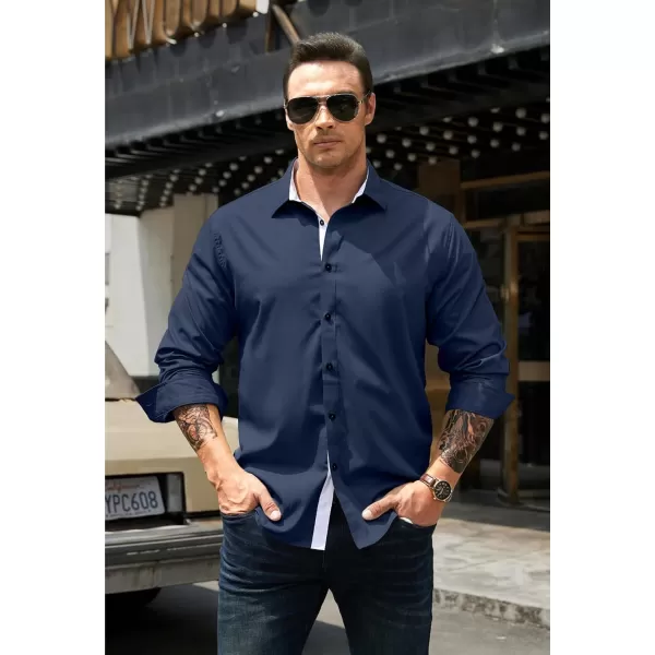 JMIERR Men's Casual Button Down Shirts Wrinkle-Free Short Sleeve Business Dress Shirt