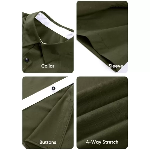 JMIERR Men's Casual Button Down Shirts Wrinkle-Free Short Sleeve Business Dress Shirt