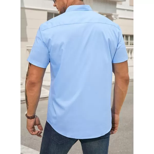 JMIERR Men's Casual Button Down Shirts Wrinkle-Free Short Sleeve Business Dress Shirt