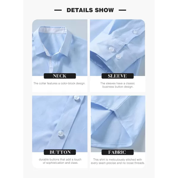 JMIERR Men's Casual Button Down Shirts Wrinkle-Free Short Sleeve Business Dress Shirt