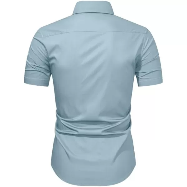 JMIERR Men's Casual Button Down Shirts Wrinkle-Free Short Sleeve Business Dress Shirt