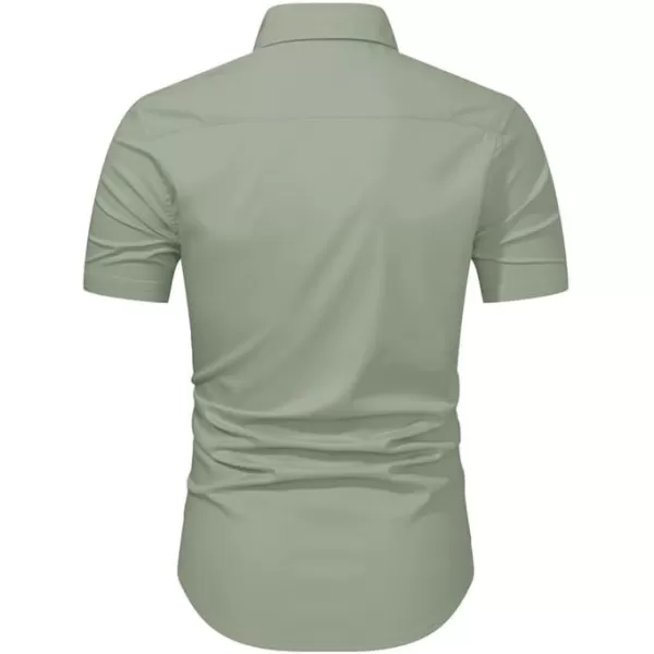 JMIERR Men's Casual Button Down Shirts Wrinkle-Free Short Sleeve Business Dress Shirt
