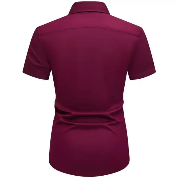 JMIERR Men's Casual Button Down Shirts Wrinkle-Free Short Sleeve Business Dress Shirt