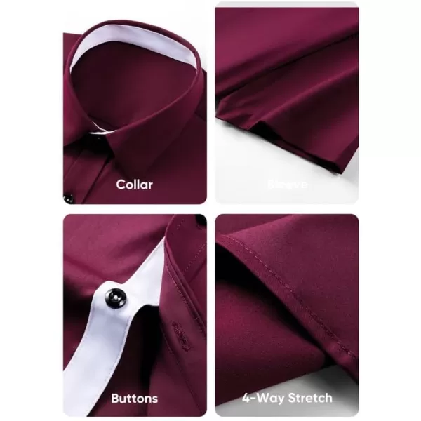 JMIERR Men's Casual Button Down Shirts Wrinkle-Free Short Sleeve Business Dress Shirt