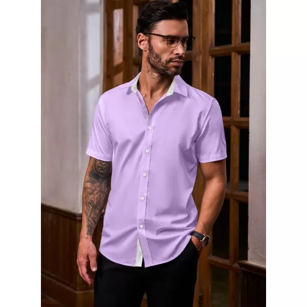 JMIERR Men's Casual Button Down Shirts Wrinkle-Free Short Sleeve Business Dress Shirt