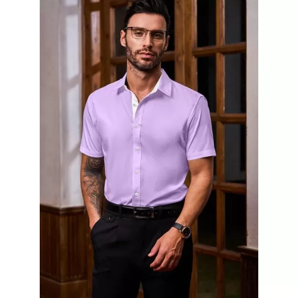 JMIERR Men's Casual Button Down Shirts Wrinkle-Free Short Sleeve Business Dress Shirt