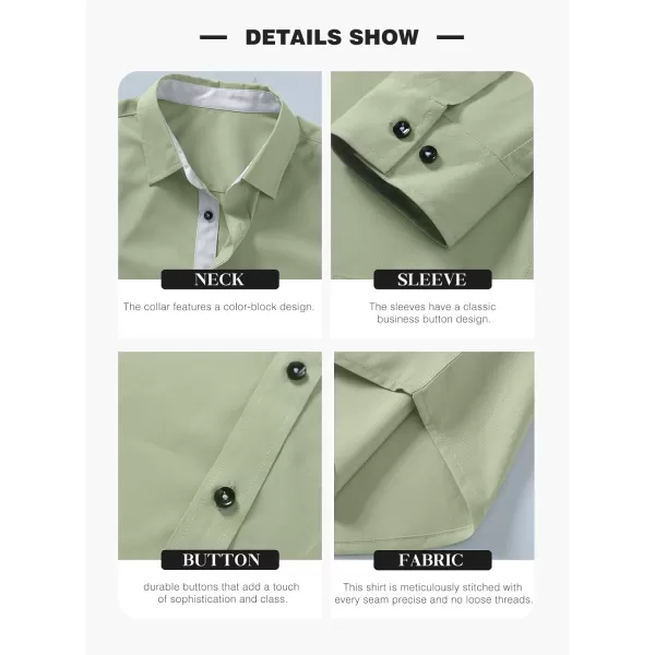 JMIERR Men's Casual Button Down Shirts Wrinkle-Free Short Sleeve Business Dress Shirt