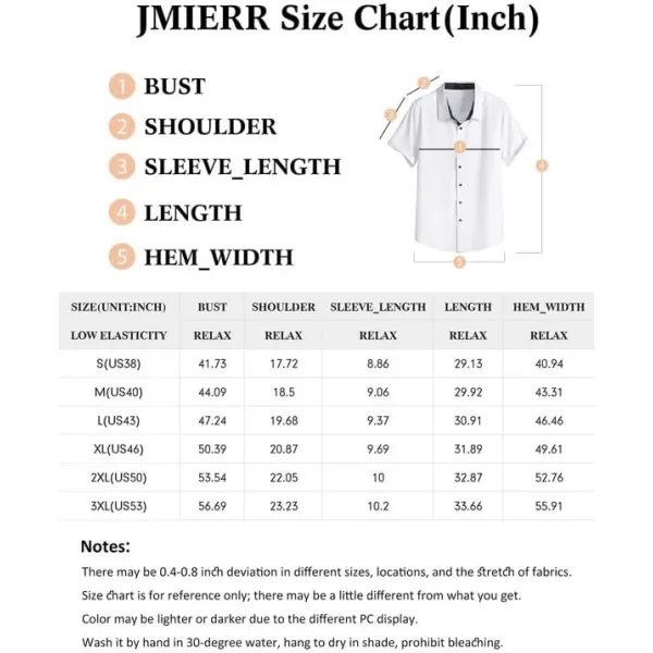 JMIERR Men's Casual Button Down Shirts Wrinkle-Free Short Sleeve Business Dress Shirt