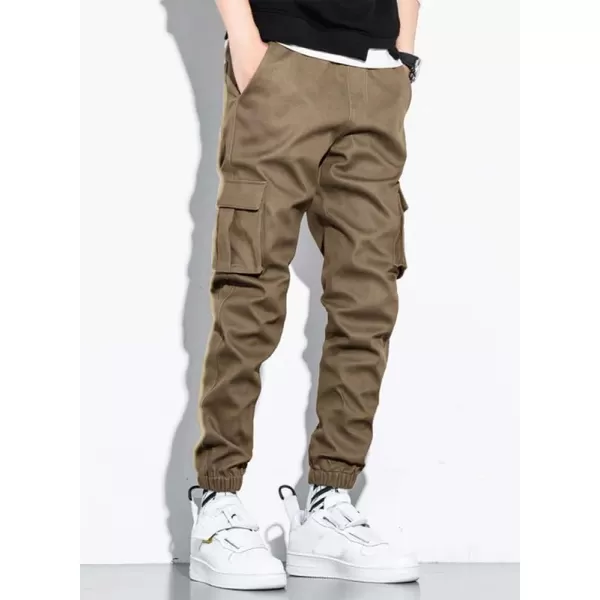 JMIERR Mens Casual Cargo Pants Stretch Elastic Waist Drawstring Joggers Pants Tapered Sweatpants for Men Multi Pockets