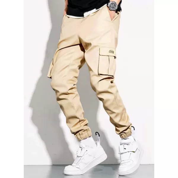 JMIERR Mens Casual Cargo Pants Stretch Elastic Waist Drawstring Joggers Pants Tapered Sweatpants for Men Multi Pockets