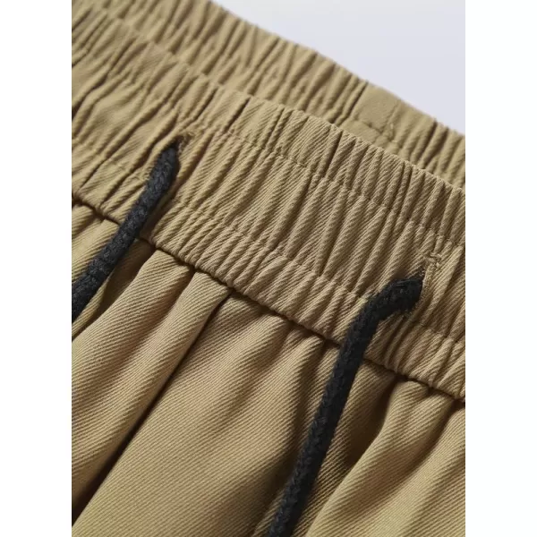 JMIERR Mens Casual Cargo Pants Stretch Elastic Waist Drawstring Joggers Pants Tapered Sweatpants for Men Multi Pockets
