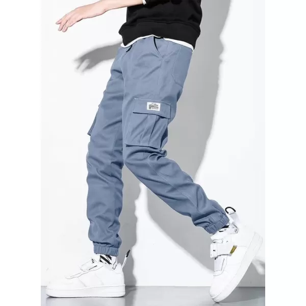 JMIERR Mens Casual Cargo Pants Stretch Elastic Waist Drawstring Joggers Pants Tapered Sweatpants for Men Multi Pockets