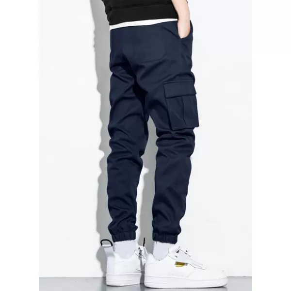 JMIERR Mens Casual Cargo Pants Stretch Elastic Waist Drawstring Joggers Pants Tapered Sweatpants for Men Multi Pockets